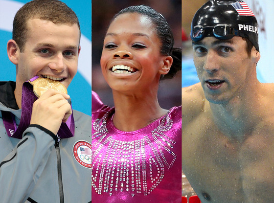 Tyler Clary, Gabby Douglas, Michael Phelps Tyler Clary, Gabby Douglas, Michael Phelps